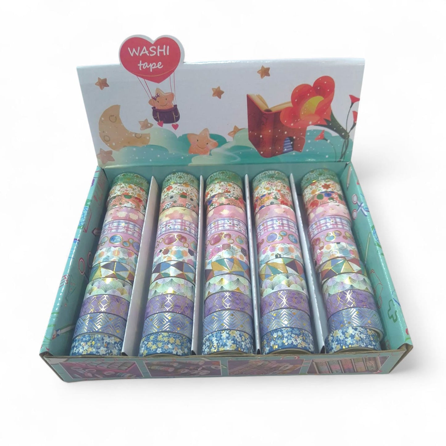 Caja Cintas Washi Surtido Foil x60 Unds