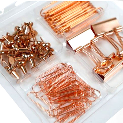 Set Clips & Pins Pequeño Oro Rosa