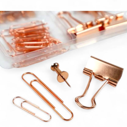 Set Clips & Pins Pequeño Oro Rosa
